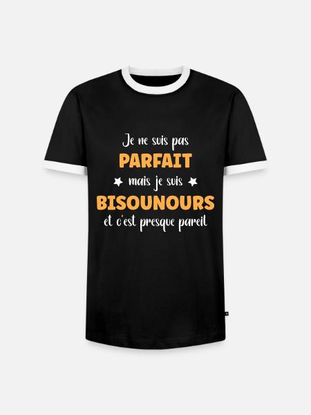 Je ne suis pas parfaite mais Bisounours - T-shirt contrasté Homme - noir/blanc