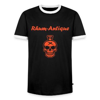 Rhum antique - T-shirt contrasté Homme - noir/blanc - Devant - AI Model Female 172 light (172cm) & AI Model Male 178 light (178cm)