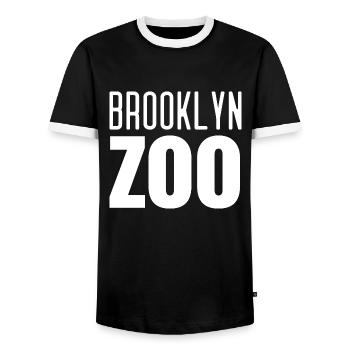 Brooklyn Zoo - Men's Ringer Shirt - black/white - Front - AI Model Female 172 light (172cm) & AI Model Male 178 light (178cm)