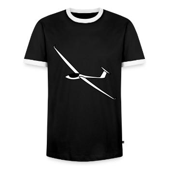 segelflugzeug asw27 - Männer Kontrast-T-Shirt - Schwarz/Weiß - Vorne - AI Model Female 172 light (172cm) & AI Model Male 178 light (178cm)