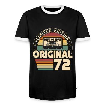 Millésime 1972 Vintage Retro anniversaire cadeau - T-shirt contrasté Homme - noir/blanc - Devant - AI Model Female 172 light (172cm) & AI Model Male 178 light (178cm)
