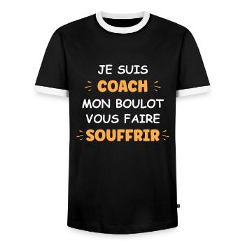 coach - T-shirt contrasté Homme - noir/blanc - Devant - AI Model Female 172 light (172cm) & AI Model Male 178 light (178cm)