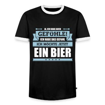 Lustiger Trinkspruch - Männer Kontrast-T-Shirt - Schwarz/Weiß - Vorne - AI Model Female 172 light (172cm) & AI Model Male 178 light (178cm)