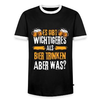 Biertrinker Spruch Bier trinken und Bierliebhaber - Männer Kontrast-T-Shirt - Schwarz/Weiß - Vorne - AI Model Female 172 light (172cm) & AI Model Male 178 light (178cm)