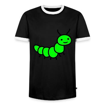 Raupe - Männer Kontrast-T-Shirt - Schwarz/Weiß - Vorne - AI Model Female 172 light (172cm) & AI Model Male 178 light (178cm)