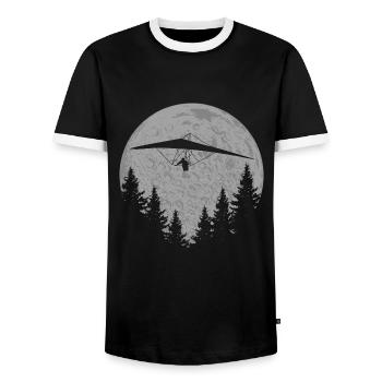 Hanggleiter Drachenflieger Deltasegler - Männer Kontrast-T-Shirt - Schwarz/Weiß - Vorne - AI Model Female 172 light (172cm) & AI Model Male 178 light (178cm)