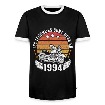 Les Légendes Sont Nées En 1994 - T-shirt contrasté Homme - noir/blanc - Devant - AI Model Female 172 light (172cm) & AI Model Male 178 light (178cm)
