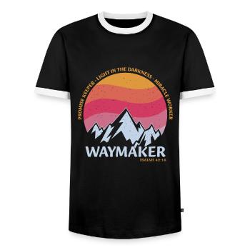 Trailblazer, Miracle Worker, Promise Keeper - Men's Ringer Shirt - black/white - Front - AI Model Female 172 light (172cm) & AI Model Male 178 light (178cm)