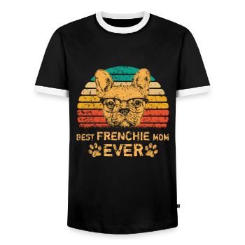 Best Frenchie Mom Ever Französische Bulldogge Mama - Männer Kontrast-T-Shirt - Schwarz/Weiß - Vorne - AI Model Female 172 light (172cm) & AI Model Male 178 light (178cm)