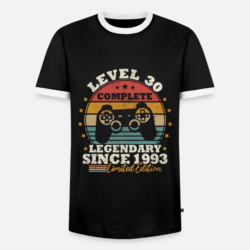 Level 30 freigeschaltet - Männer Kontrast-T-Shirt - Schwarz/Weiß