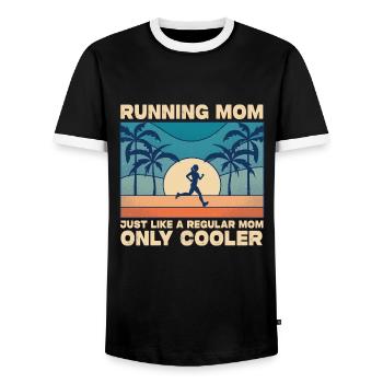 Courir maman comme une glacière de maman ordinaire seulement - T-shirt contrasté Homme - noir/blanc - Devant - AI Model Female 172 light (172cm) & AI Model Male 178 light (178cm)