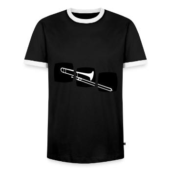 Posaune Posaunist Musiker Band Motiv, Jazz & - Männer Kontrast-T-Shirt - Schwarz/Weiß - Vorne - AI Model Female 172 light (172cm) & AI Model Male 178 light (178cm)