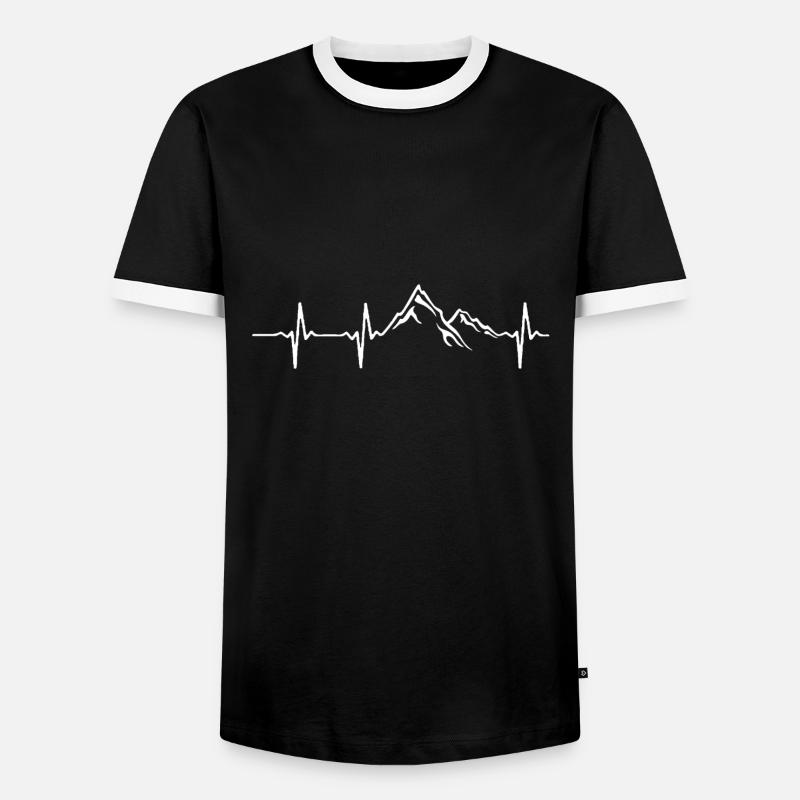 trui_wit - Men's Ringer Shirt - black/white