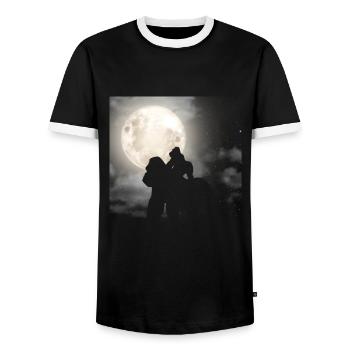 Gorilla Retro Vintage 80er Jahre Stil - Männer Kontrast-T-Shirt - Schwarz/Weiß - Vorne - AI Model Female 172 light (172cm) & AI Model Male 178 light (178cm)
