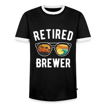 Designer de lunettes de soleil Brewer’s Beach Lifestyle retraité - T-shirt contrasté Homme - noir/blanc - Devant - AI Model Female 172 light (172cm) & AI Model Male 178 light (178cm)