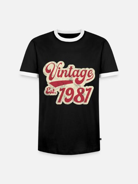 Jahrgang Est 1981 - Männer Kontrast-T-Shirt - Schwarz/Weiß