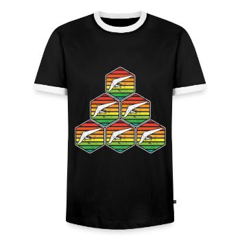 Hanggleiter Drachenflieger Deltasegler - Männer Kontrast-T-Shirt - Schwarz/Weiß - Vorne - AI Model Female 172 light (172cm) & AI Model Male 178 light (178cm)