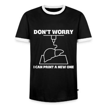 Ich Drucke Es Einfach Neu - 3D Drucker 3D Druck - Männer Kontrast-T-Shirt - Schwarz/Weiß - Vorne - AI Model Female 172 light (172cm) & AI Model Male 178 light (178cm)