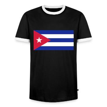 cuba flag - T-shirt contrasté Homme - noir/blanc - Devant - AI Model Female 172 light (172cm) & AI Model Male 178 light (178cm)