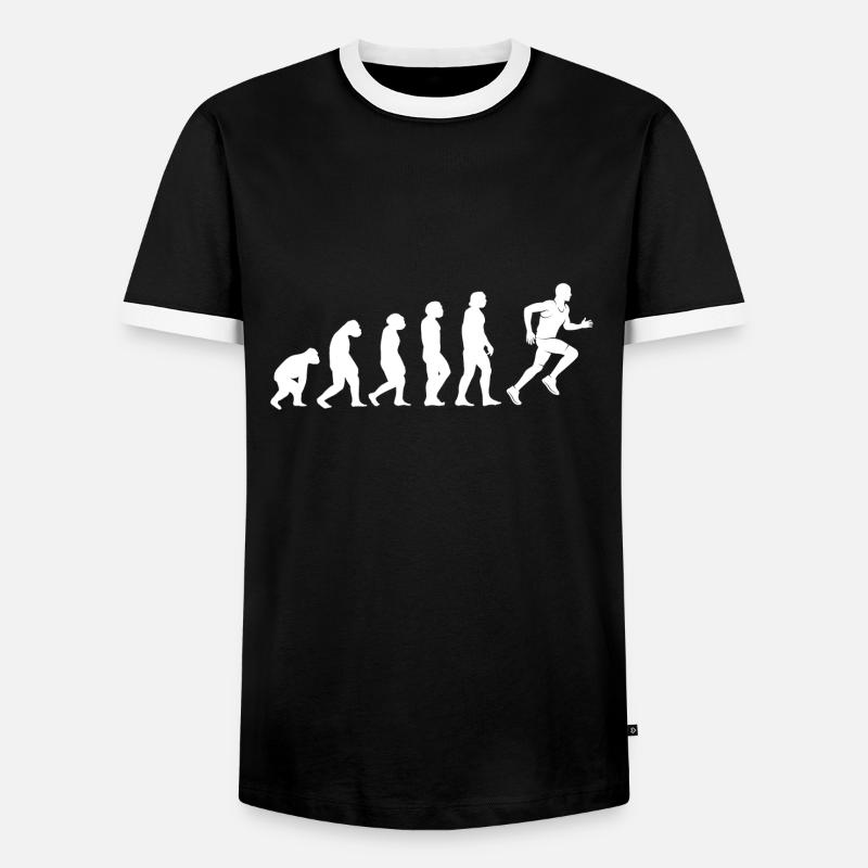 Running evolution - Men's Ringer Shirt - black/white