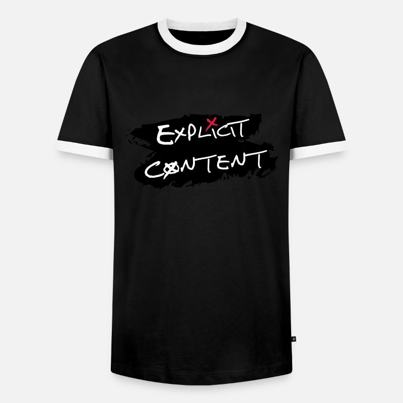 Explicit Content - Männer Kontrast-T-Shirt - Schwarz/Weiß