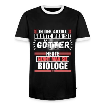 Götter in der Antike. Heute Biologe - Männer Kontrast-T-Shirt - Schwarz/Weiß - Vorne - AI Model Female 172 light (172cm) & AI Model Male 178 light (178cm)