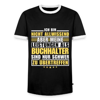 Des performances inégalées en tant que comptable - T-shirt contrasté Homme - noir/blanc - Devant - AI Model Female 172 light (172cm) & AI Model Male 178 light (178cm)