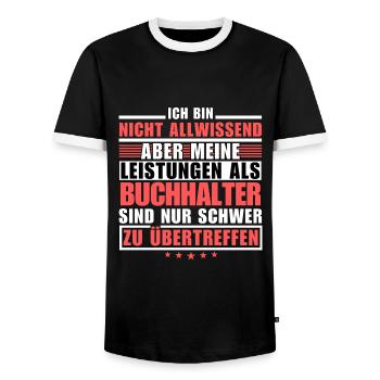 Des performances inégalées en tant que comptable - T-shirt contrasté Homme - noir/blanc - Devant - AI Model Female 172 light (172cm) & AI Model Male 178 light (178cm)