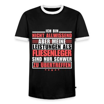 Unrivalled performance as a tiler - Men's Ringer Shirt - black/white - Front - AI Model Female 172 light (172cm) & AI Model Male 178 light (178cm)