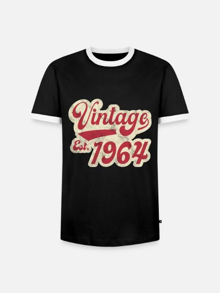 Jahrgang Est 1964 - Männer Kontrast-T-Shirt - Schwarz/Weiß