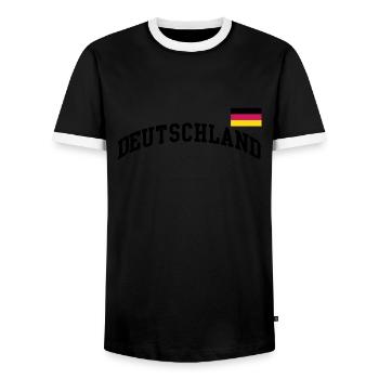 Germany flag - Germany Germany soccer soccer - Men's Ringer Shirt - black/white - Front - AI Model Female 172 light (172cm) & AI Model Male 178 light (178cm)