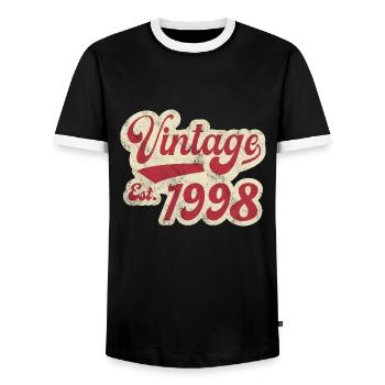Vintage Est 1998 - T-shirt contrasté Homme - noir/blanc - Devant - AI Model Female 172 light (172cm) & AI Model Male 178 light (178cm)