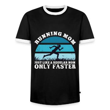 Courir maman comme une maman ordinaire seulement plus vite - T-shirt contrasté Homme - noir/blanc - Devant - AI Model Female 172 light (172cm) & AI Model Male 178 light (178cm)