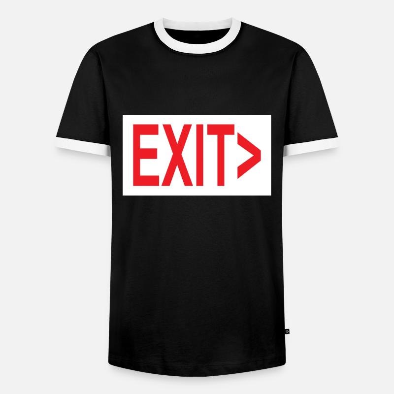 Exit / Exit / Emergency Exit - Men's Ringer Shirt - black/white