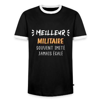 Meilleur militaire - T-shirt contrasté Homme - noir/blanc - Devant - AI Model Female 172 light (172cm) & AI Model Male 178 light (178cm)