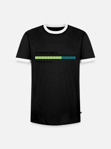 Thinking... - Männer Kontrast-T-Shirt - Schwarz/Weiß