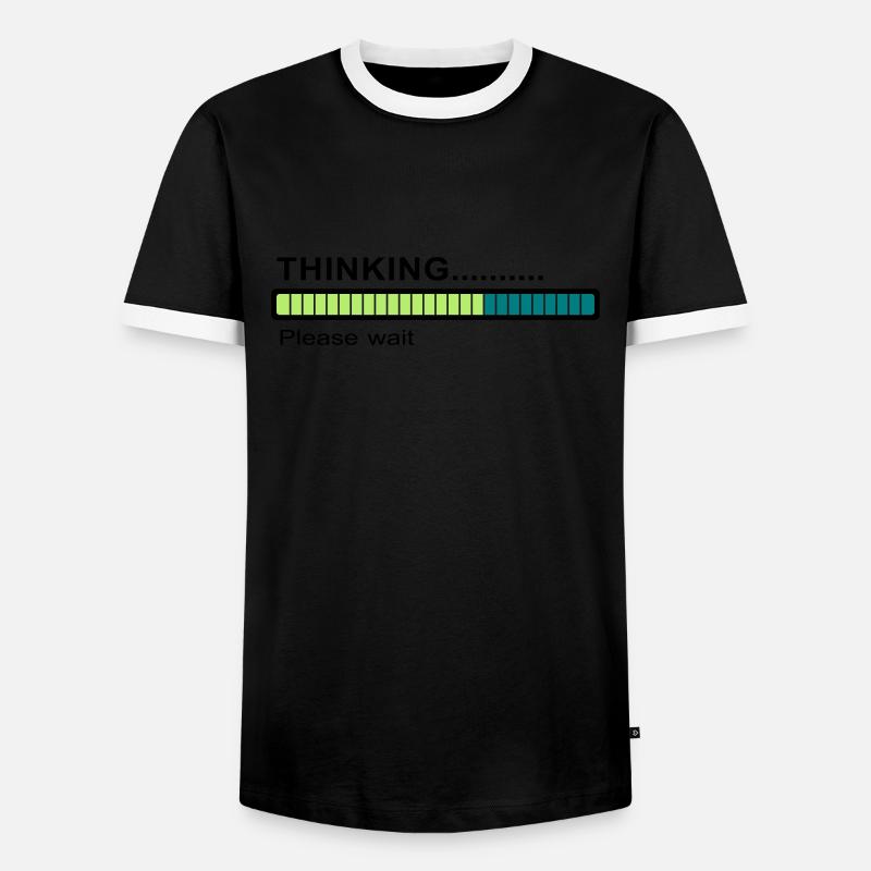 Thinking... - Männer Kontrast-T-Shirt - Schwarz/Weiß