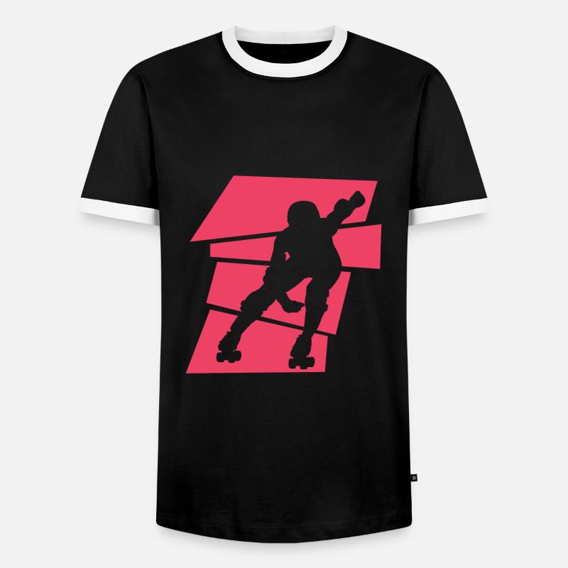 Roller Derby - Männer Kontrast-T-Shirt - Schwarz/Weiß