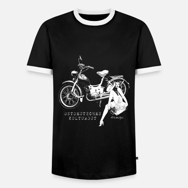Simson SR2 Suhl Kultmoped DDR - Männer Kontrast-T-Shirt - Schwarz/Weiß