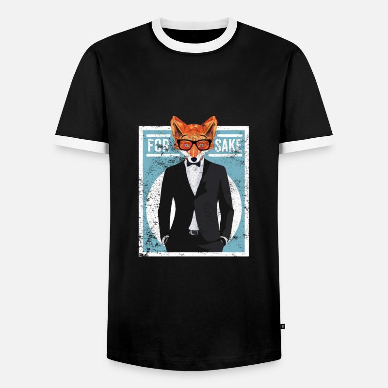 Fuchs Tier Abstrakt - Männer Kontrast-T-Shirt - Schwarz/Weiß