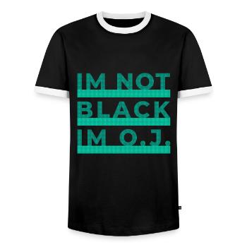 Je ne suis pas noir je suis OJ rappeur hip hop - T-shirt contrasté Homme - noir/blanc - Devant - AI Model Female 172 light (172cm) & AI Model Male 178 light (178cm)