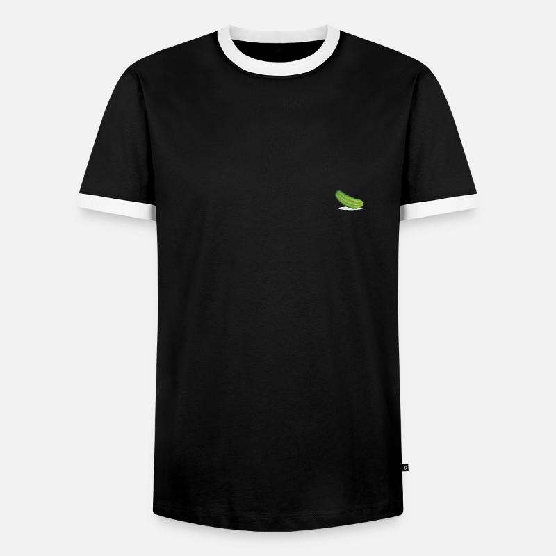 Gurke - Männer Kontrast-T-Shirt - Schwarz/Weiß
