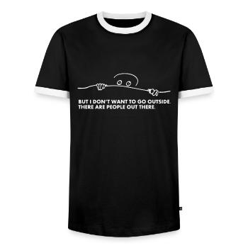 Il y a des gens là-bas Graphique - T-shirt contrasté Homme - noir/blanc - Devant - AI Model Female 172 light (172cm) & AI Model Male 178 light (178cm)