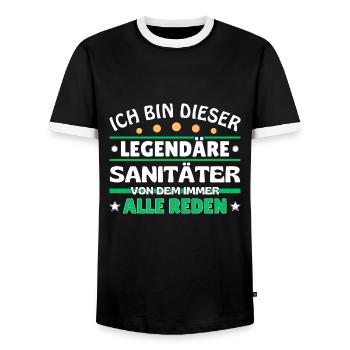 Ich bin dieser legendäre Sanitäter - Männer Kontrast-T-Shirt - Schwarz/Weiß - Vorne - AI Model Female 172 light (172cm) & AI Model Male 178 light (178cm)