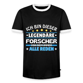 Ich bin dieser legendäre Lotse - Männer Kontrast-T-Shirt - Schwarz/Weiß - Vorne - AI Model Female 172 light (172cm) & AI Model Male 178 light (178cm)