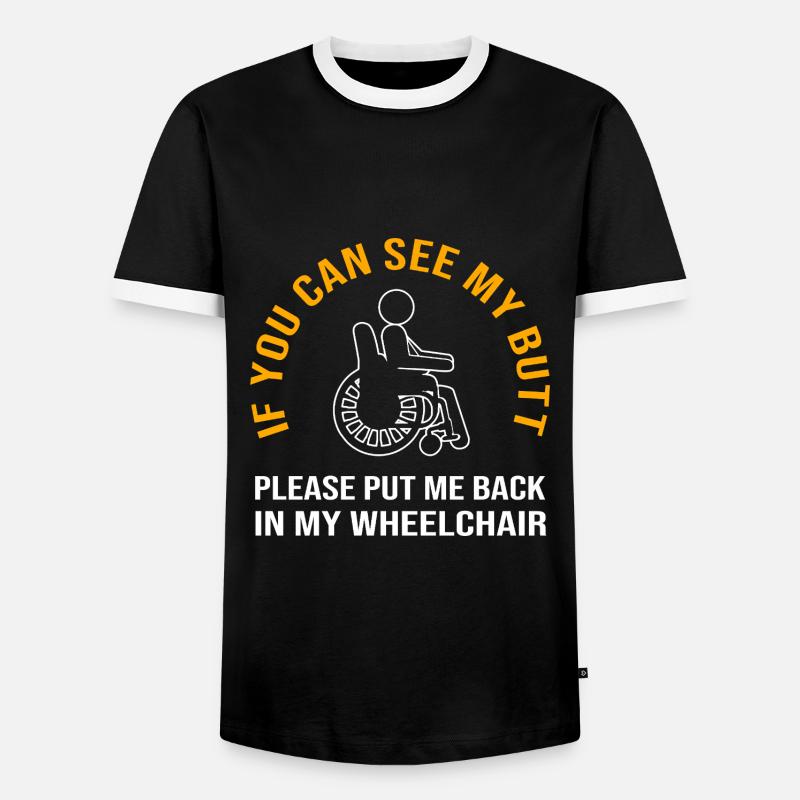 Rollstuhl - Männer Kontrast-T-Shirt - Schwarz/Weiß