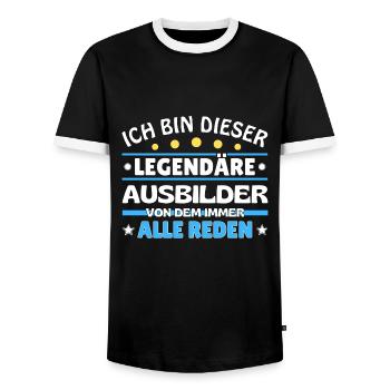 Je suis ce conférencier légendaire - T-shirt contrasté Homme - noir/blanc - Devant - AI Model Female 172 light (172cm) & AI Model Male 178 light (178cm)