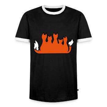 Fox family fox family famille de renard - Men's Ringer Shirt - black/white - Front - AI Model Female 172 light (172cm) & AI Model Male 178 light (178cm)
