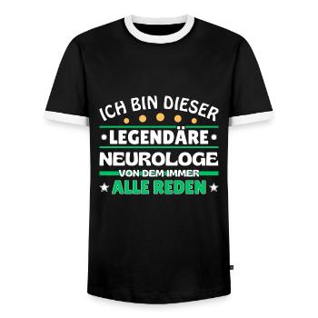 Ich bin dieser legendäre Neurologe - Männer Kontrast-T-Shirt - Schwarz/Weiß - Vorne - AI Model Female 172 light (172cm) & AI Model Male 178 light (178cm)