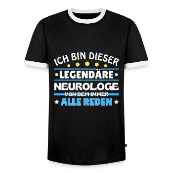 Ich bin dieser legendäre Neurologe - Männer Kontrast-T-Shirt - Schwarz/Weiß - Vorne - AI Model Female 172 light (172cm) & AI Model Male 178 light (178cm)